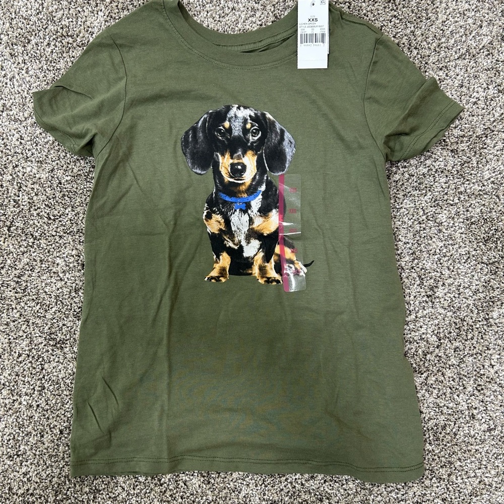 Adult Green Dog Print T-Shirt
